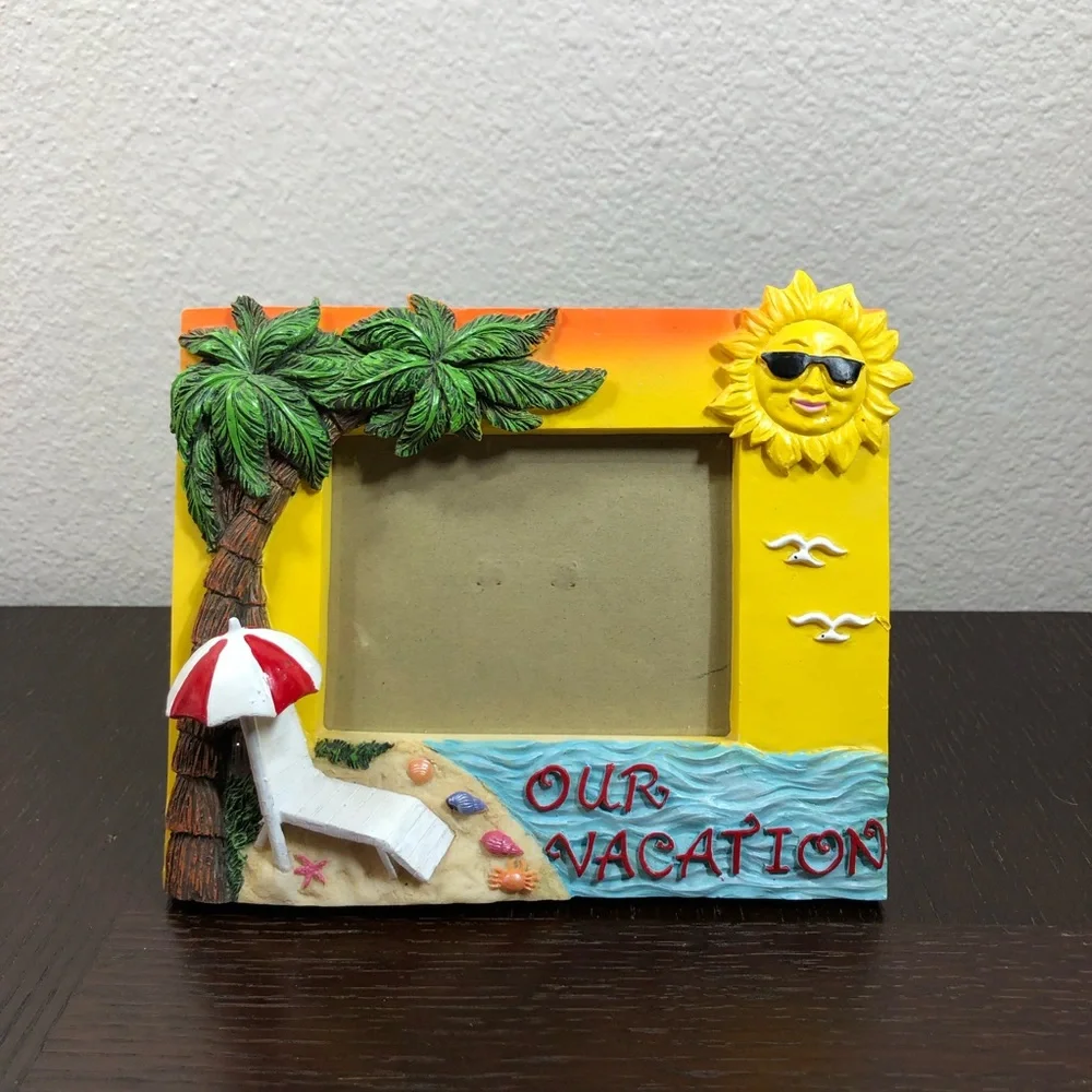 Bundle of 3 Resin Colorful 3D Art Vacation Picture Frames